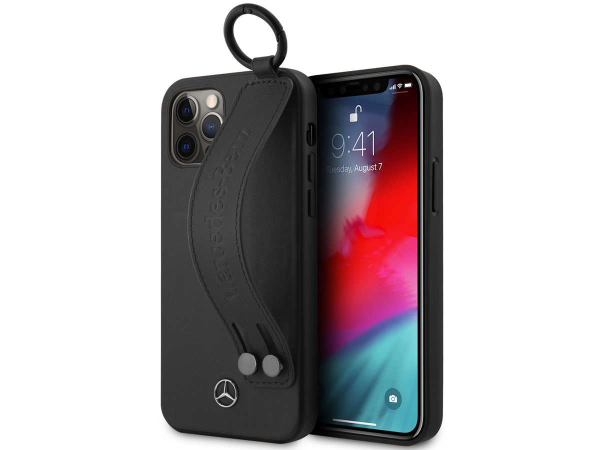 Mercedes-Benz Strap Line Case Zwart - iPhone 12/12 Pro hoesje