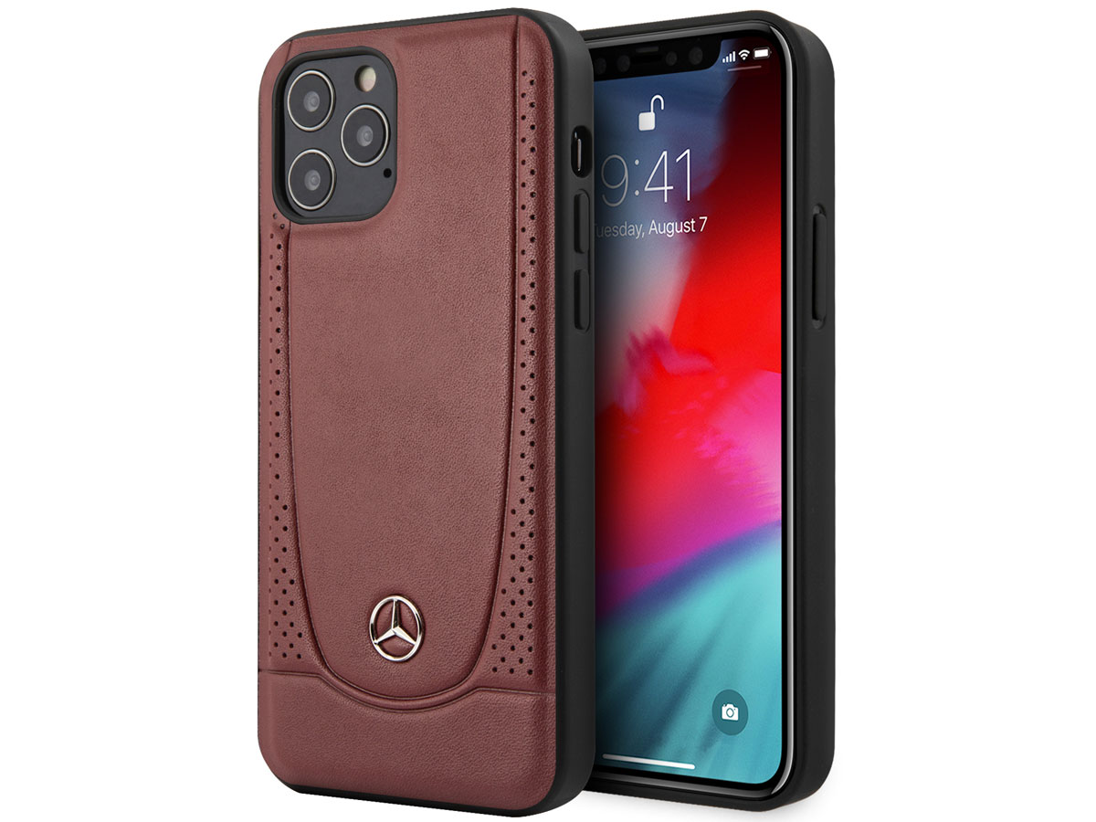 Mercedes-Benz Urban Leather Case Rood - iPhone 12/12 Pro hoesje