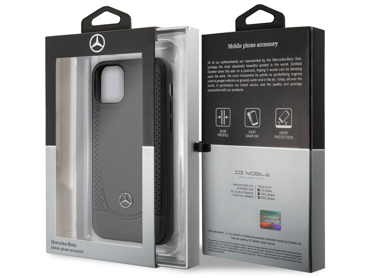 Mercedes-Benz Urban Leather Case Zwart - iPhone 12/12 Pro hoesje