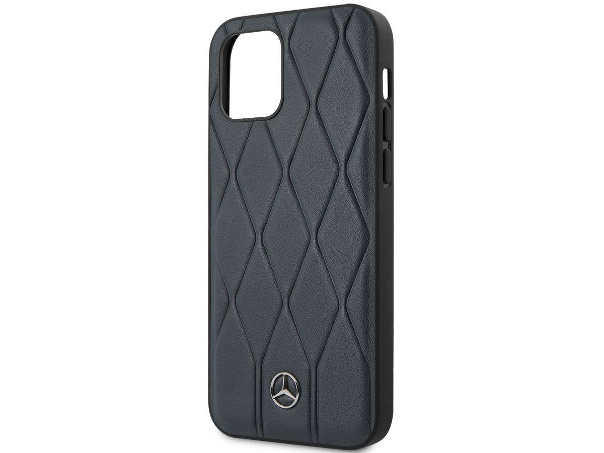 Mercedes-Benz Wave Line Leather Case Blauw - iPhone 12/12 Pro hoesje