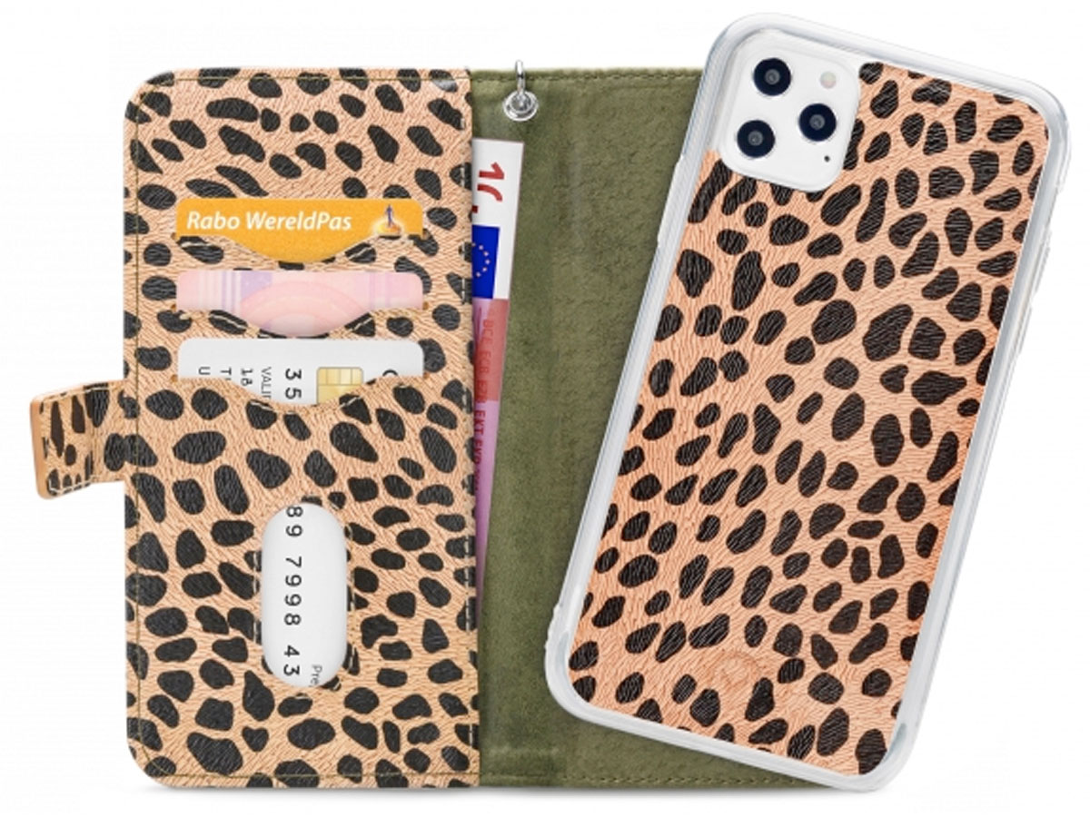 Mobilize 2in1 Magnet Zipper Case Green Leopard - iPhone 12/12 Pro hoesje