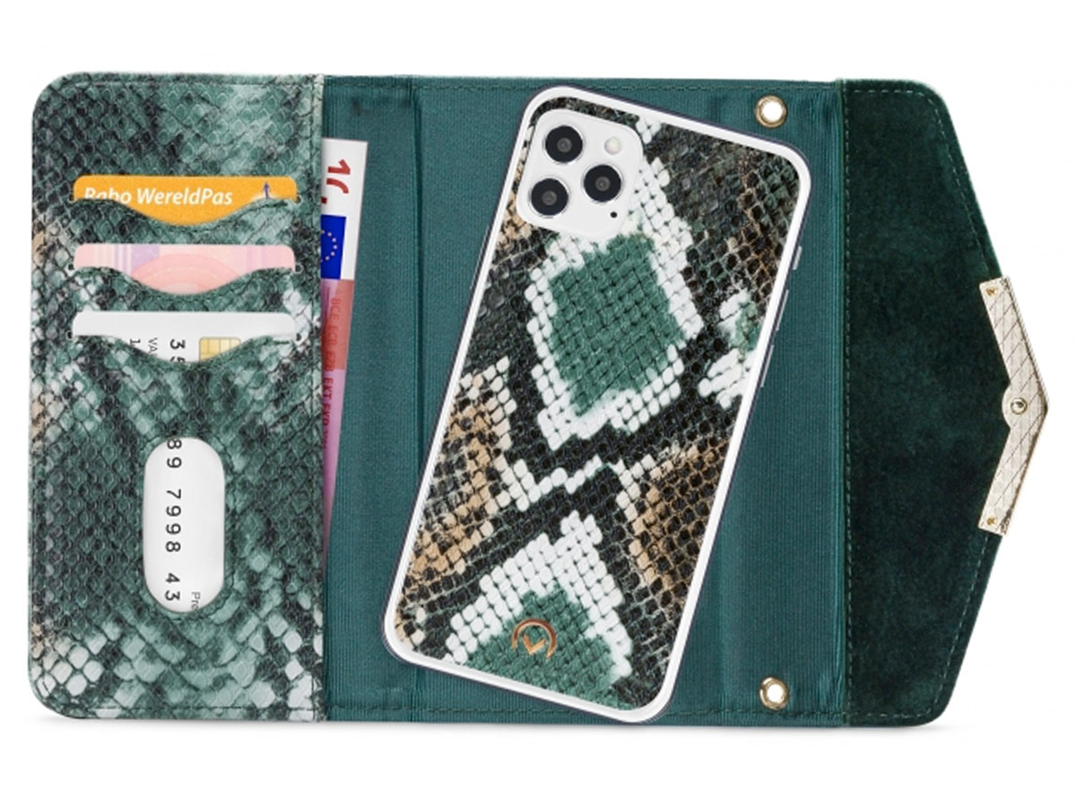 Mobilize Elegant Magnet Clutch Green Snake - iPhone 12 / 12 Pro hoesje