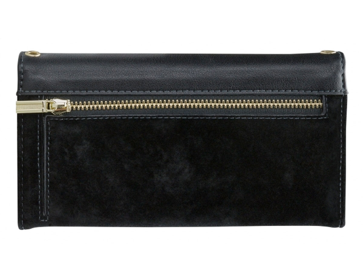 Mobilize Elegant Magnet Clutch Black Velvet - iPhone 12 / 12 Pro hoesje