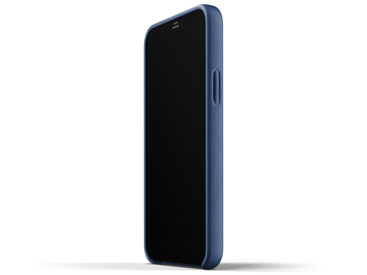 Mujjo Full Leather Case Blauw - iPhone 12/12 Pro Hoesje Leer