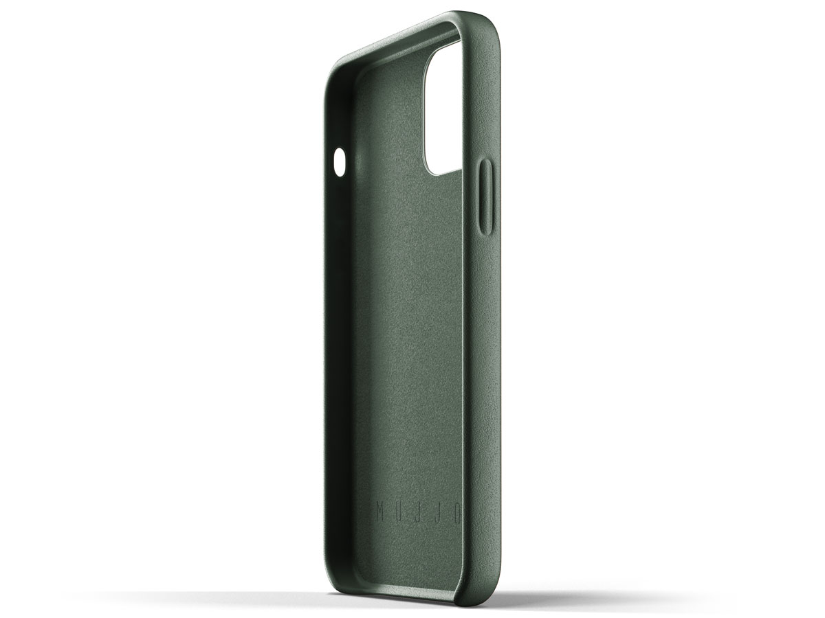 Mujjo Full Leather Wallet Case Groen - iPhone 12/12 Pro Hoesje Leer