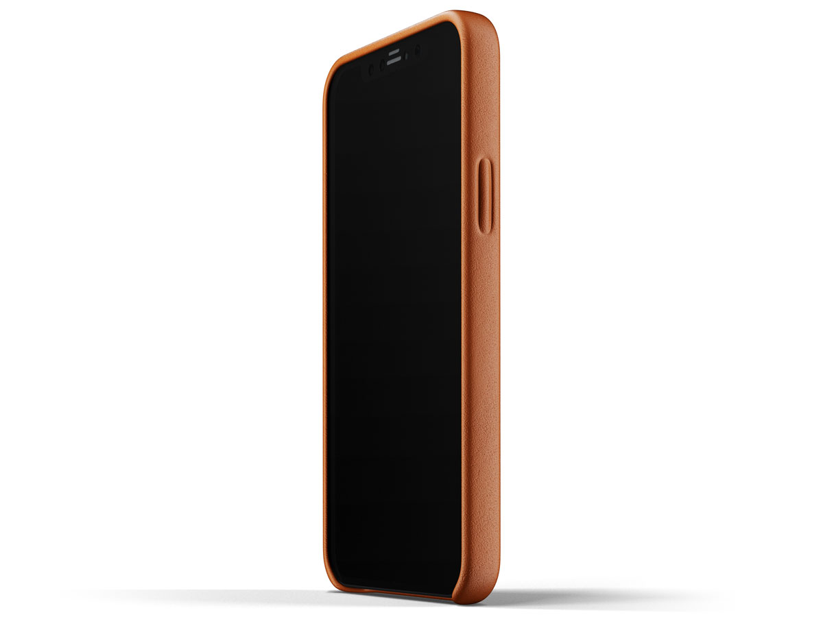 Mujjo Full Leather Wallet Case Tan - iPhone 12/12 Pro Hoesje Leer