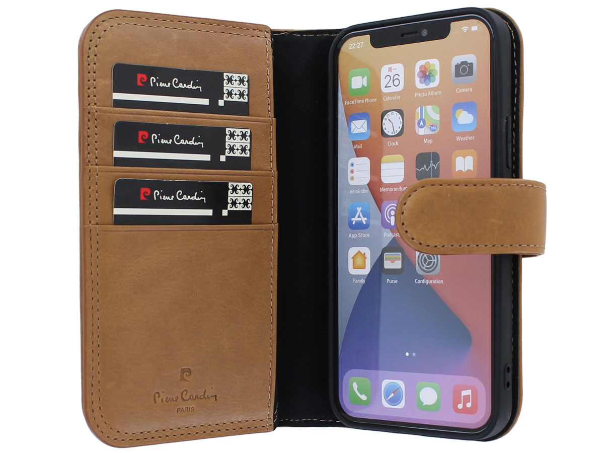 Pierre Cardin True Wallet Bruin Leer - iPhone 12/12 Pro hoesje