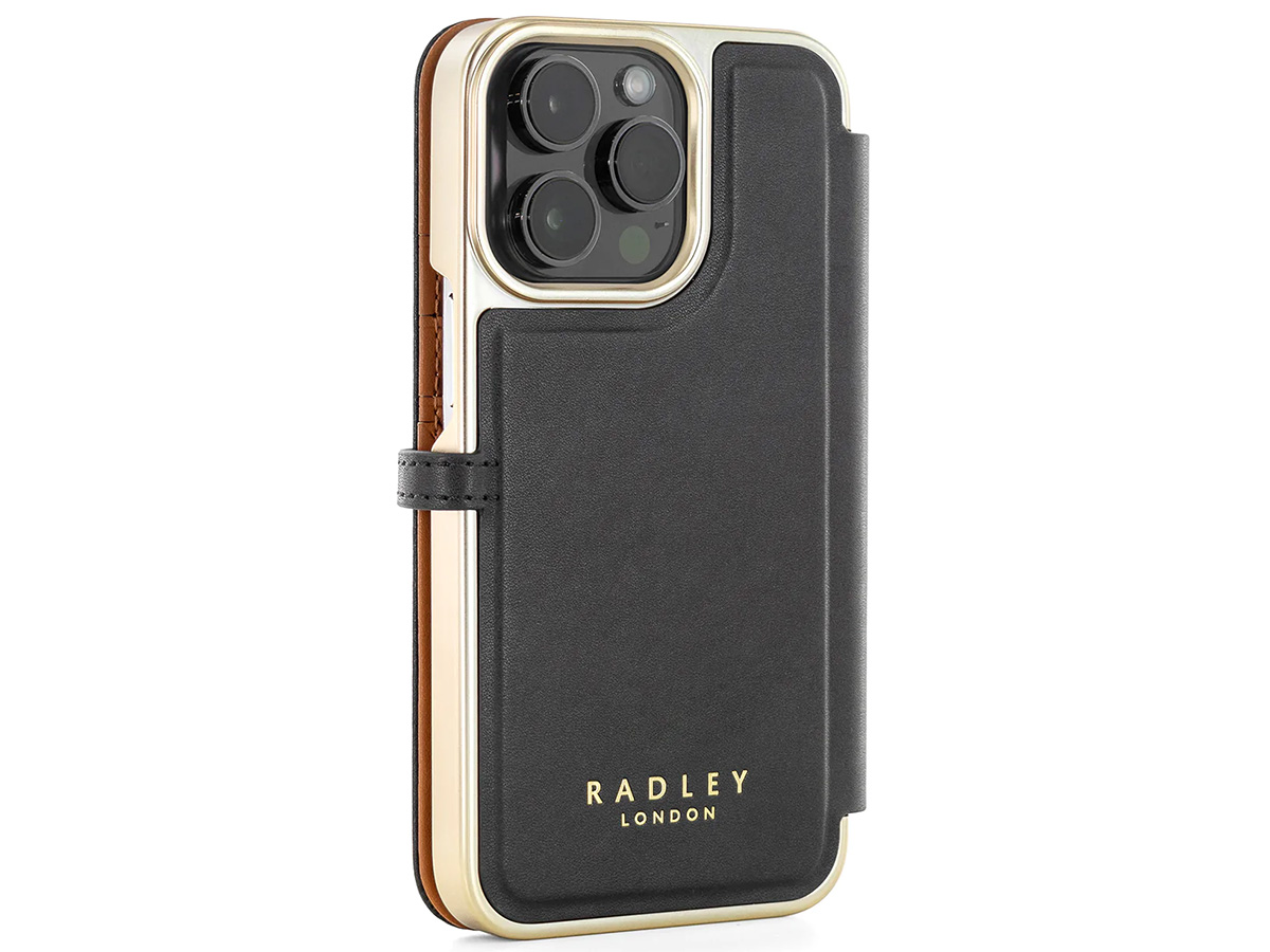 Radley London Embellished Folio Case Zwart - iPhone 12 / 12 Pro Hoesje