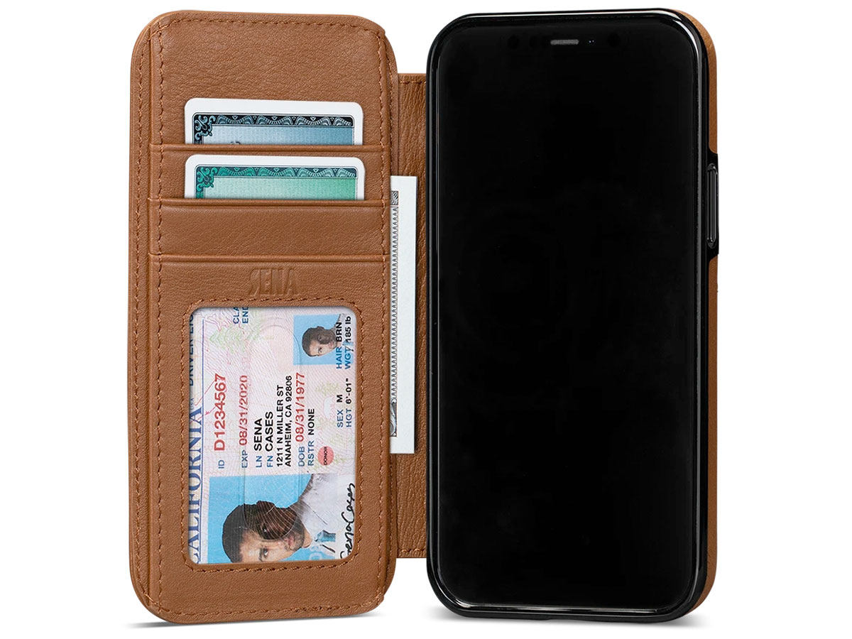 Sena Walletbook Bruin - iPhone 12/12 Pro Hoesje Leer