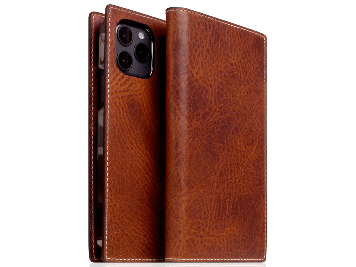 SLG Design D7 Italian Wax Leer Bruin - iPhone 12 Mini hoesje