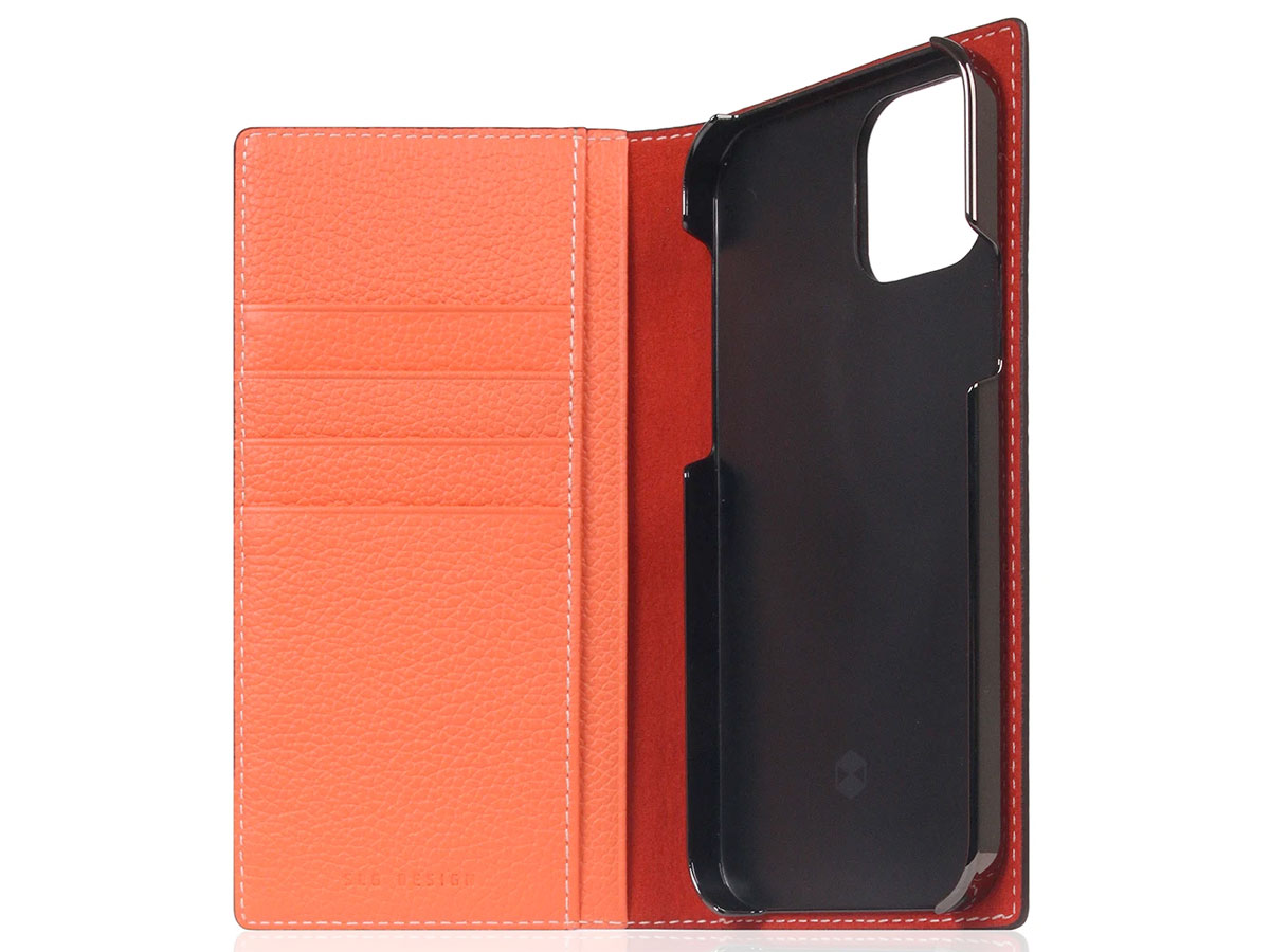 SLG Design D8 Folio Leer Coral - iPhone 12/12 Pro hoesje