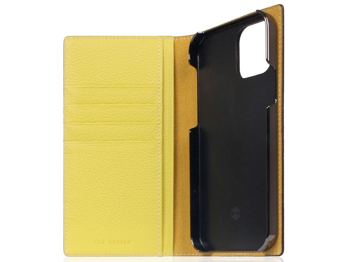 SLG Design D8 Folio Leer Lemon - iPhone 12/12 Pro hoesje