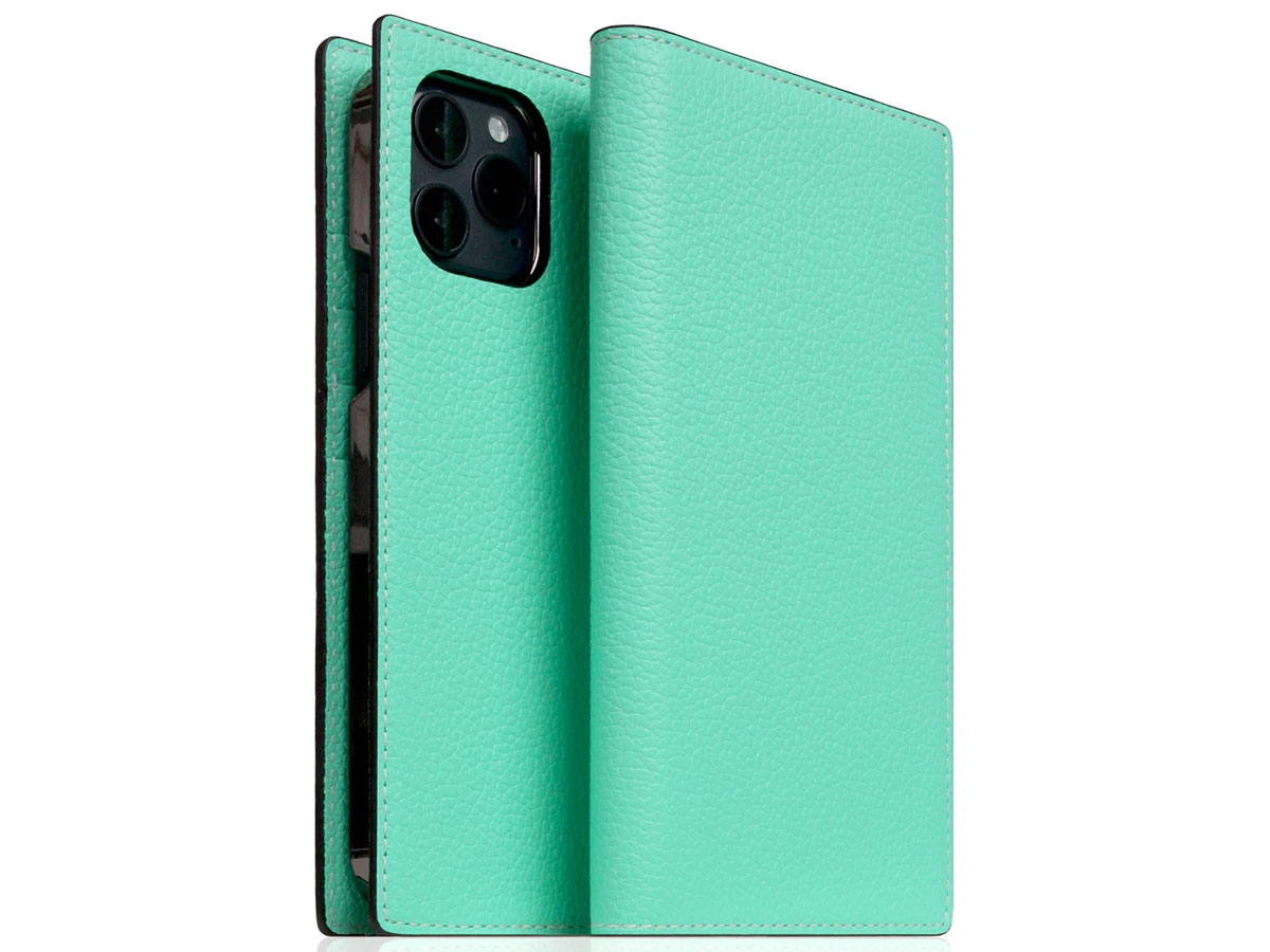 SLG Design D8 Folio Leer Teal - iPhone 12/12 Pro hoesje