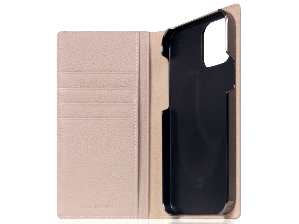 SLG Design D8 Folio Leer Light Cream - iPhone 12/12 Pro hoesje