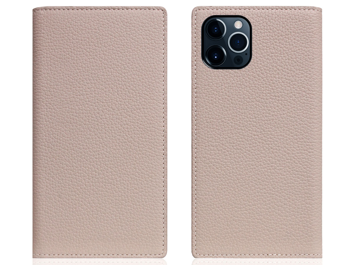 SLG Design D8 Folio Leer Light Cream - iPhone 12/12 Pro hoesje