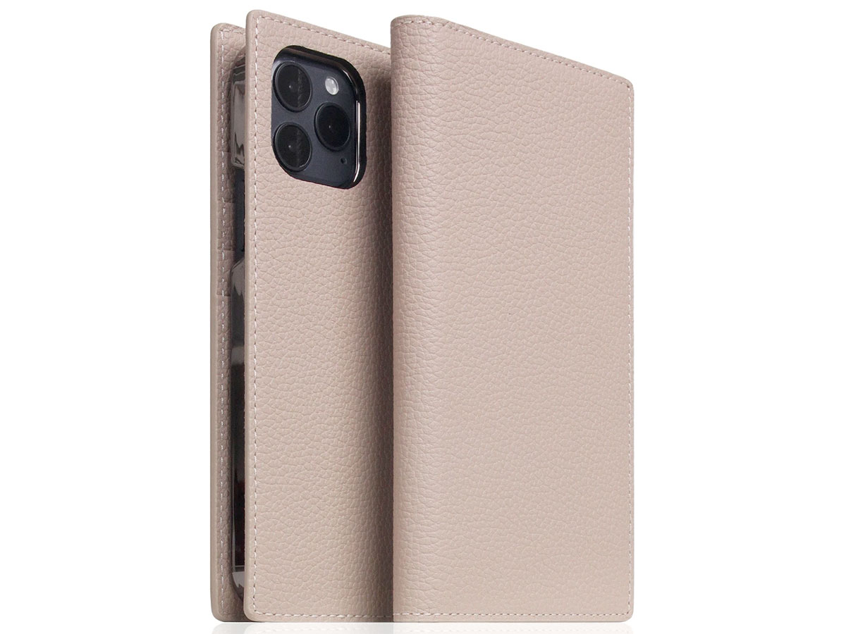 SLG Design D8 Folio Leer Light Cream - iPhone 12/12 Pro hoesje