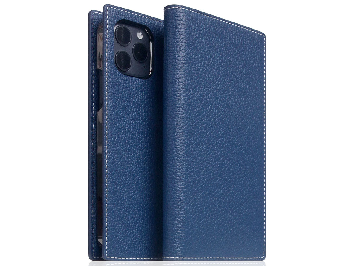 SLG Design D8 Folio Leer Navy Blue - iPhone 12 Mini hoesje