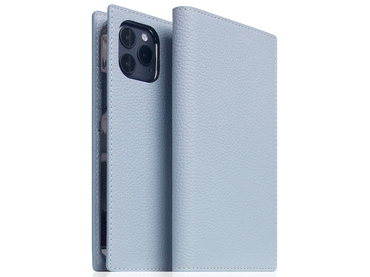 SLG Design D8 Folio Leer Powder Blue - iPhone 12/12 Pro hoesje