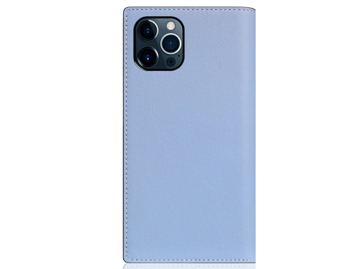 SLG Design D9 Chevere Sully Leer Blauw - iPhone 12/12 Pro hoesje