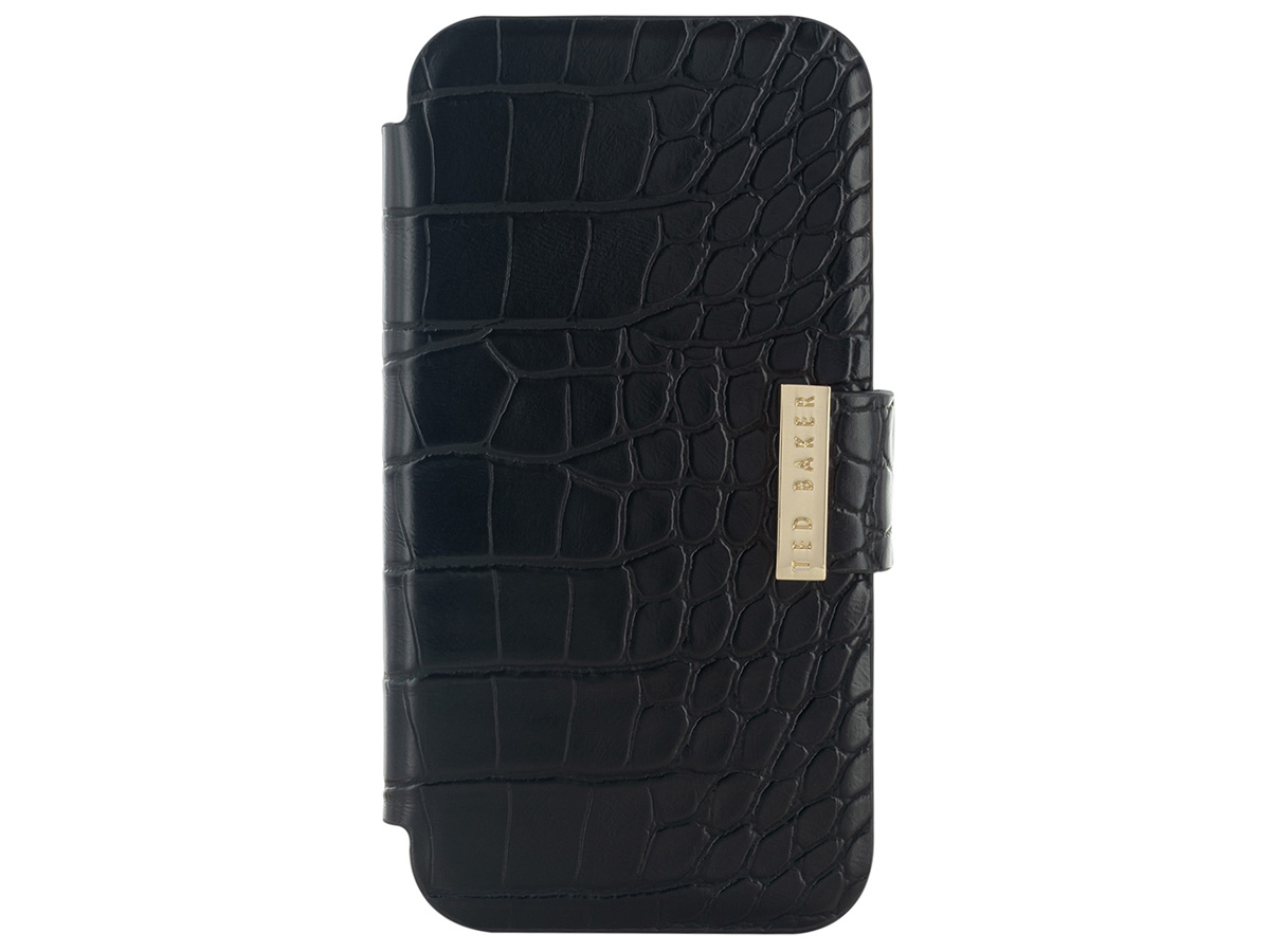 Ted Baker Black Croco Folio Case - iPhone 12/12 Pro Hoesje