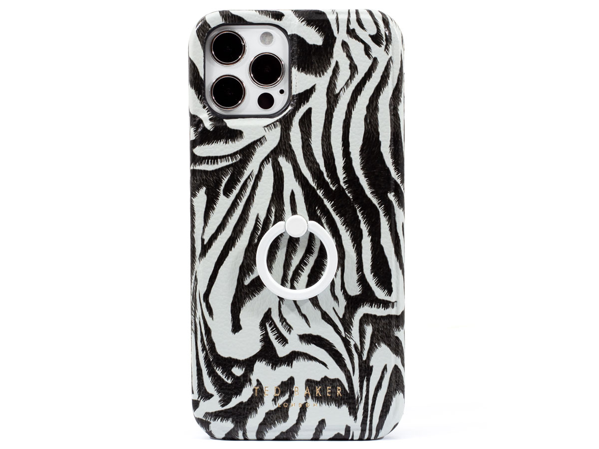 Ted Baker Croco Fingerloop Case Zebra - iPhone 12/12 Pro Hoesje