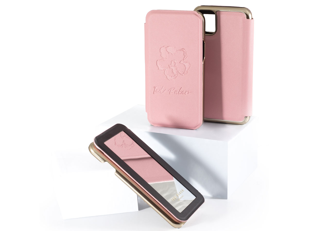 Ted Baker Magnolia Mirror Folio Case Roze - iPhone 12/12 Pro Hoesje