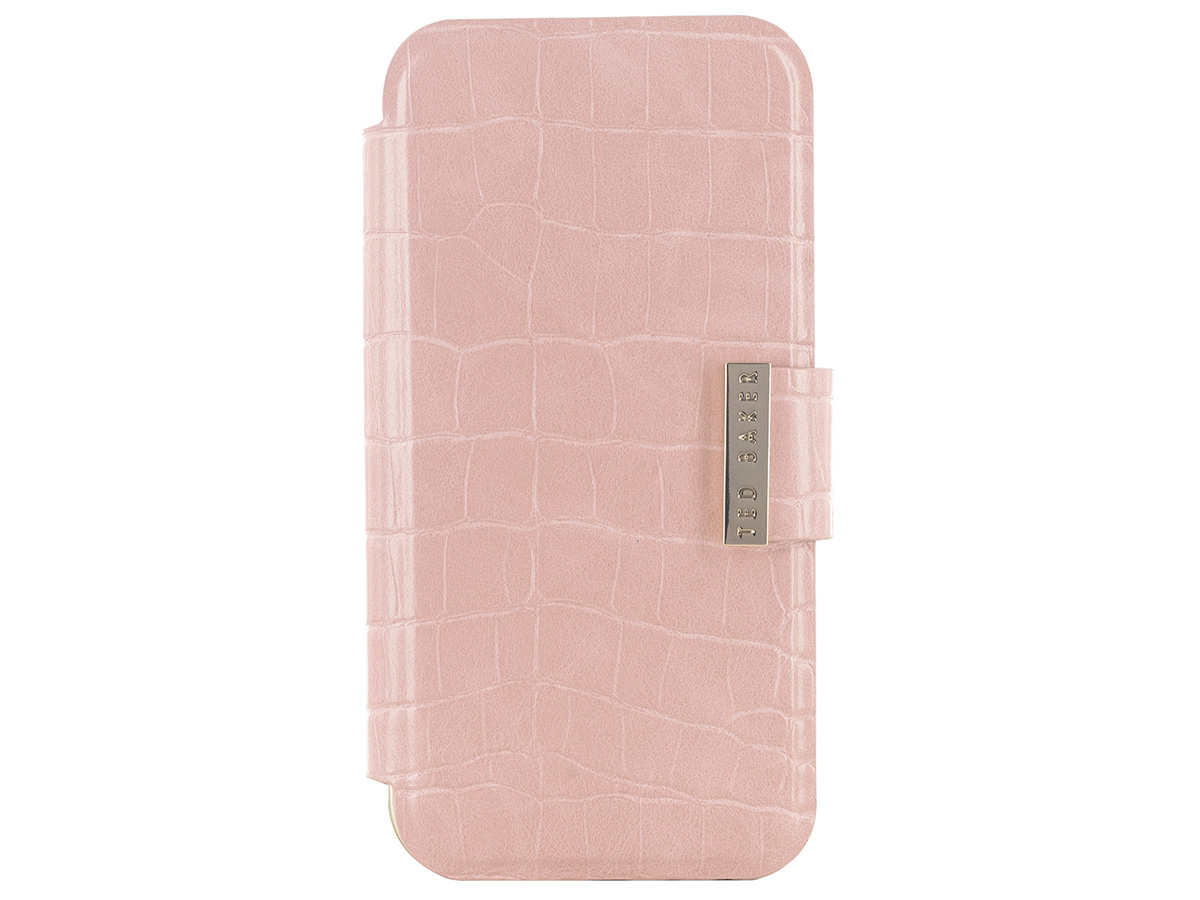 Ted Baker Pink Croco Folio Case - iPhone 12/12 Pro Hoesje