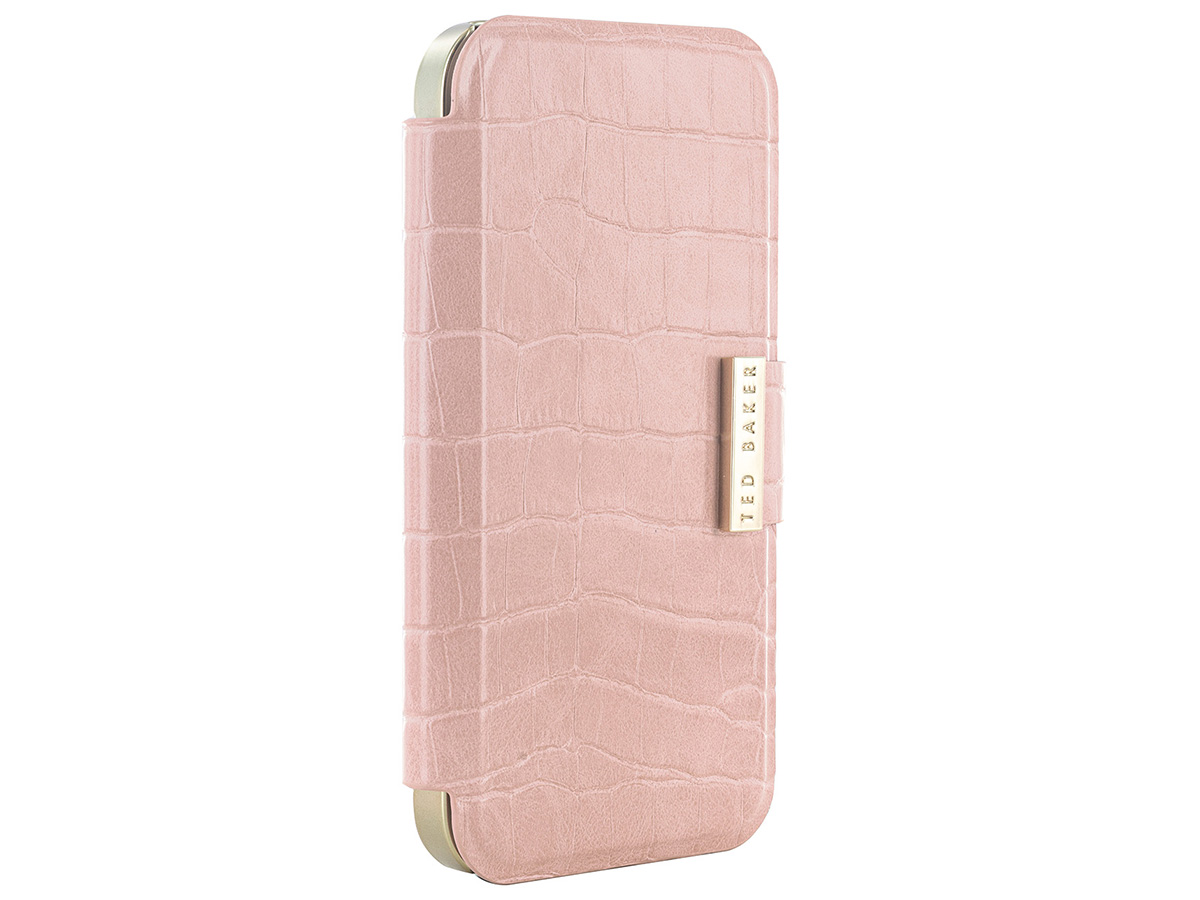 Ted Baker Pink Croco Folio Case - iPhone 12/12 Pro Hoesje