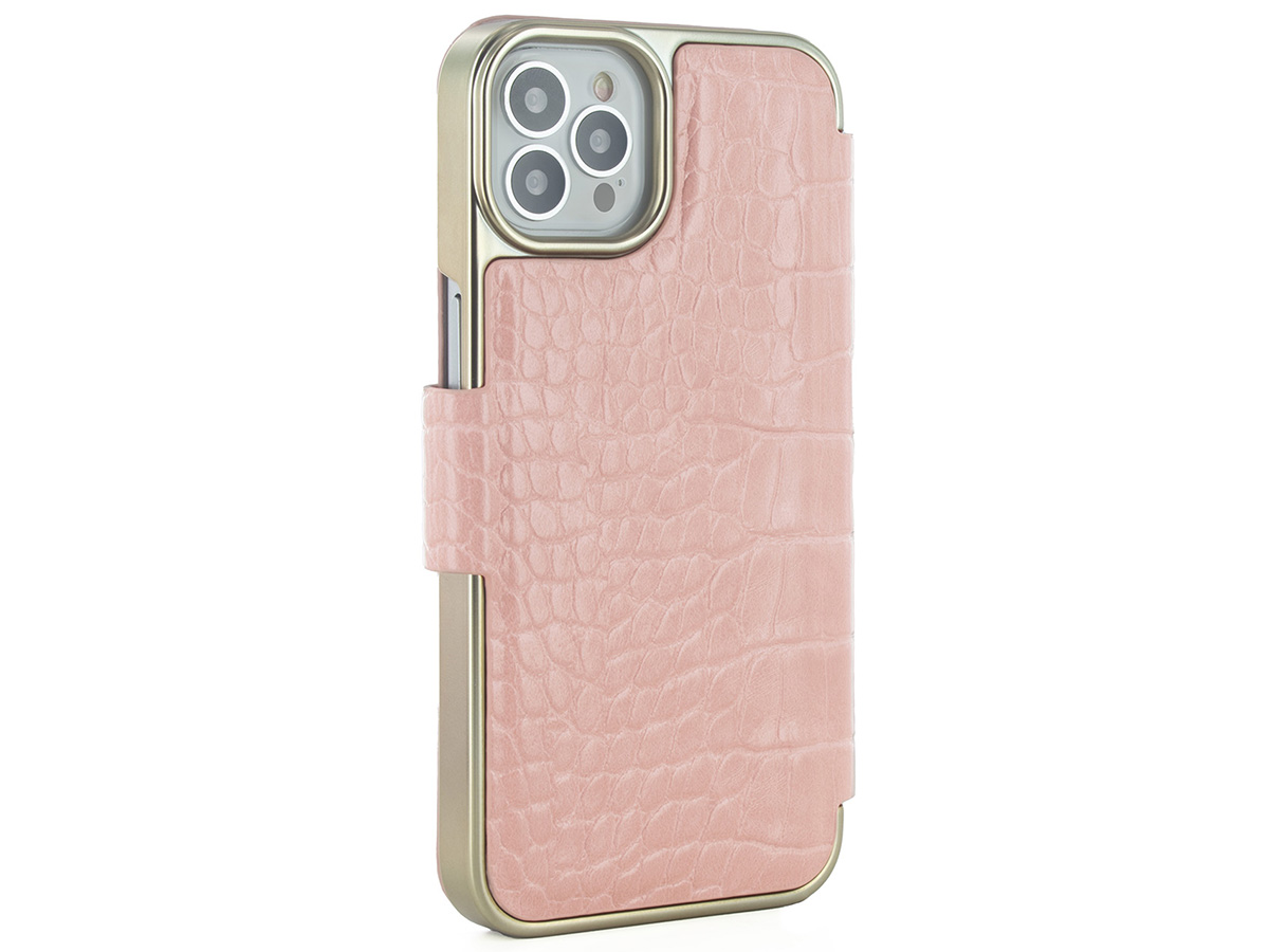 Ted Baker Pink Croco Folio Case - iPhone 12/12 Pro Hoesje