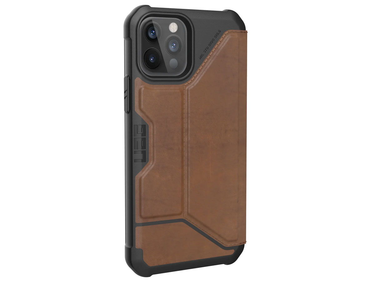 Urban Armor Gear Metropolis Leather Bruin - iPhone 12/12 Pro hoesje