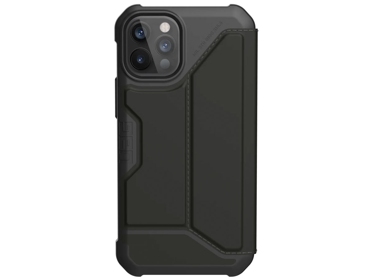 Urban Armor Gear Metropolis PU Zwart - iPhone 12/12 Pro hoesje