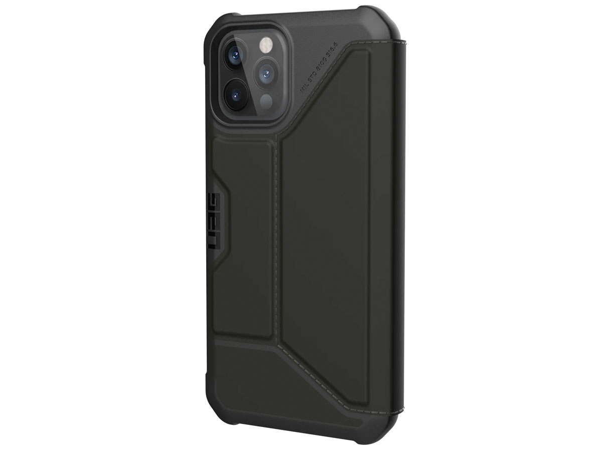 Urban Armor Gear Metropolis PU Zwart - iPhone 12/12 Pro hoesje