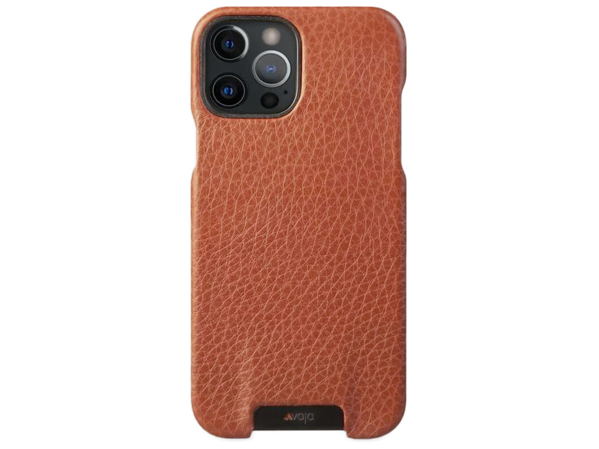 Vaja Grip Leather Case Cognac - iPhone 12/12 Pro Hoesje Leer