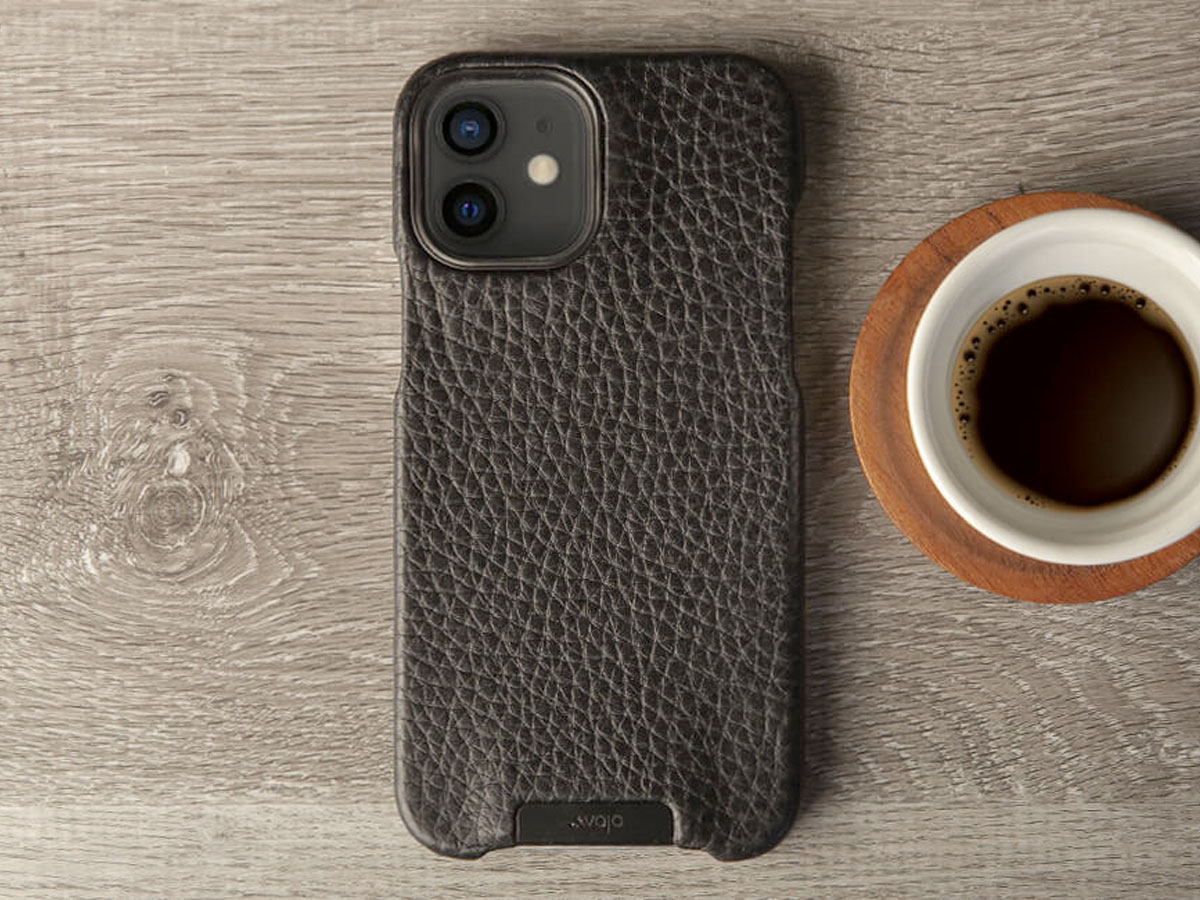 Vaja Grip MagSafe Leather Case Zwart - iPhone 12/12 Pro Hoesje Leer