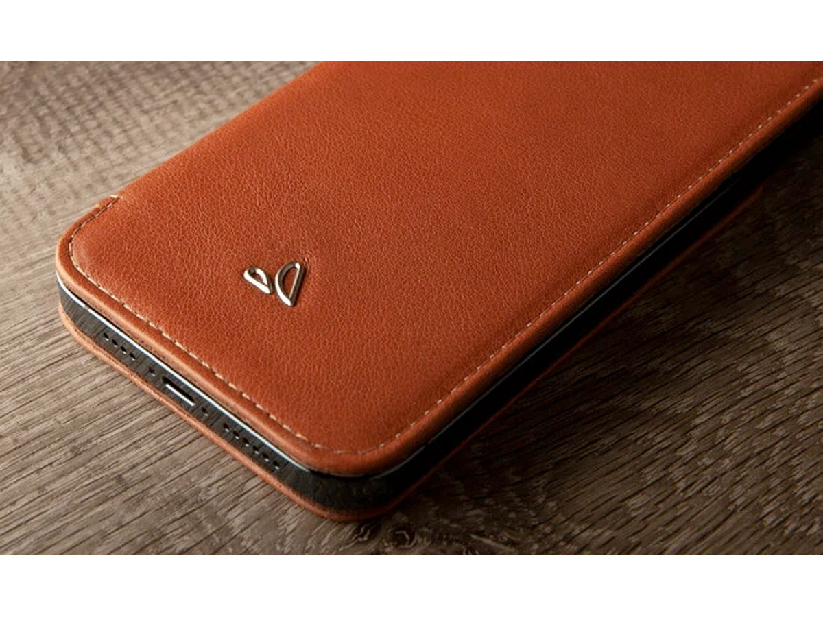 Vaja Nuova Pelle MagSafe Leather Case Cognac - iPhone 12/12 Pro Hoesje