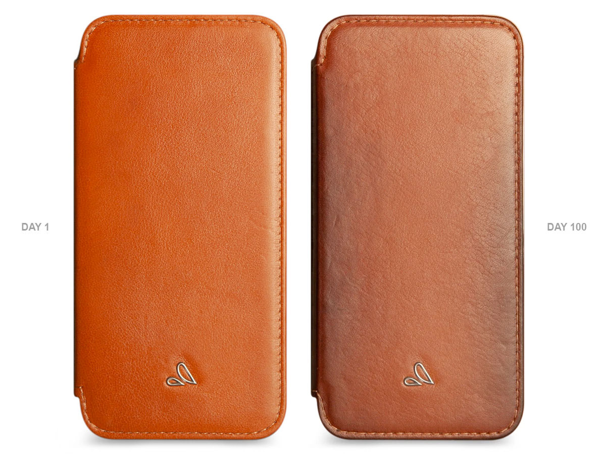 Vaja Nuova Pelle MagSafe Leather Case Cognac - iPhone 12/12 Pro Hoesje