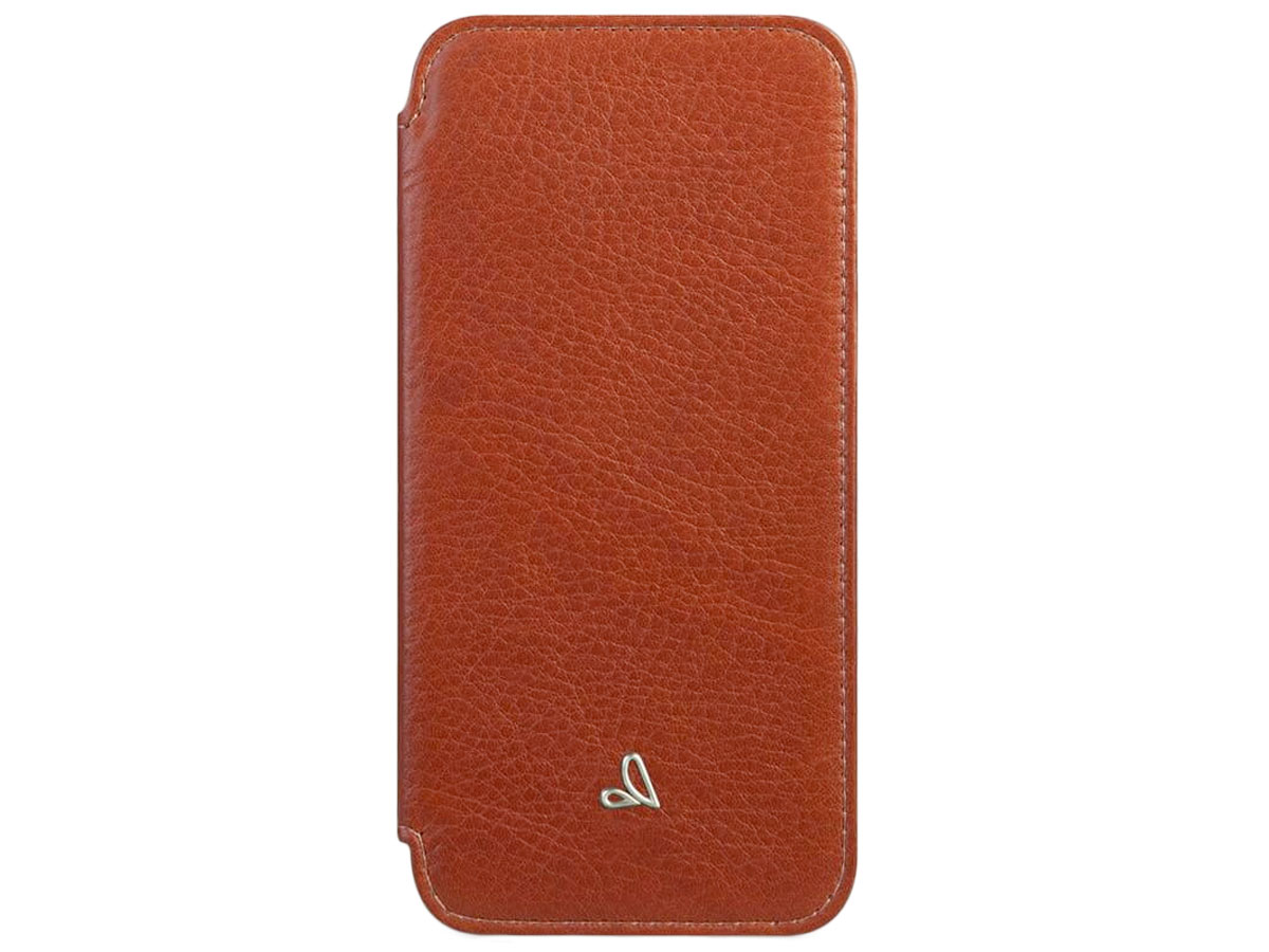 Vaja Nuova Pelle MagSafe Leather Case Cognac - iPhone 12/12 Pro Hoesje