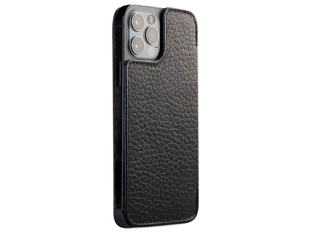 Vaja Nuova Pelle MagSafe Leather Case Zwart - iPhone 12/12 Pro Hoesje