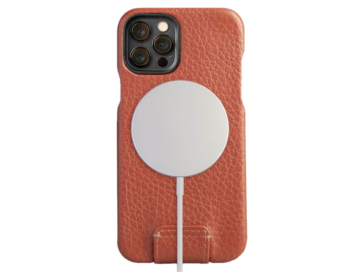 Vaja Top MagSafe Leather Flipcase Cognac - iPhone 12/12 Pro Hoesje Leer