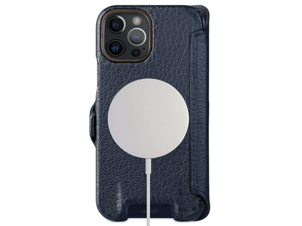 Vaja Wallet Agenda MagSafe Case Blauw - iPhone 12/12 Pro Hoesje Leer