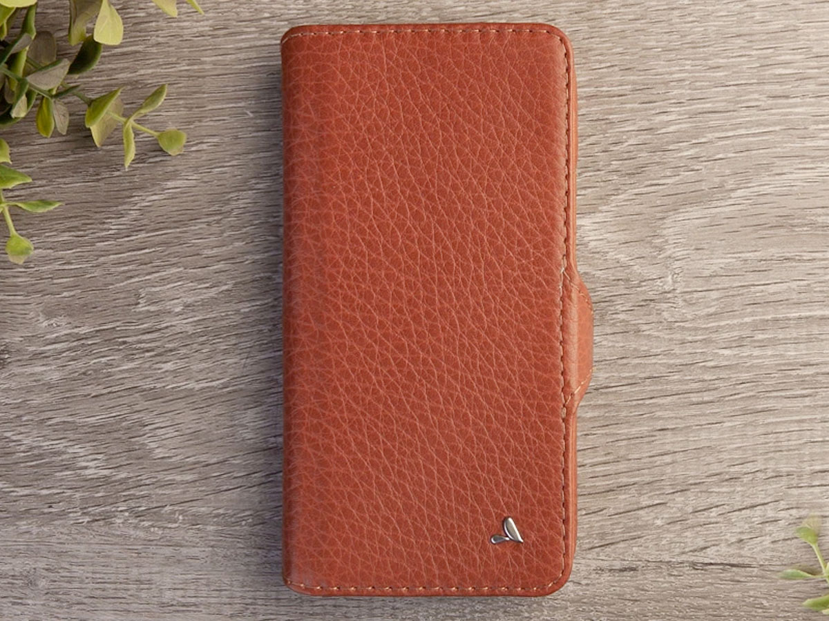 Vaja Wallet Agenda MagSafe Case Cognac - iPhone 12/12 Pro Hoesje Leer