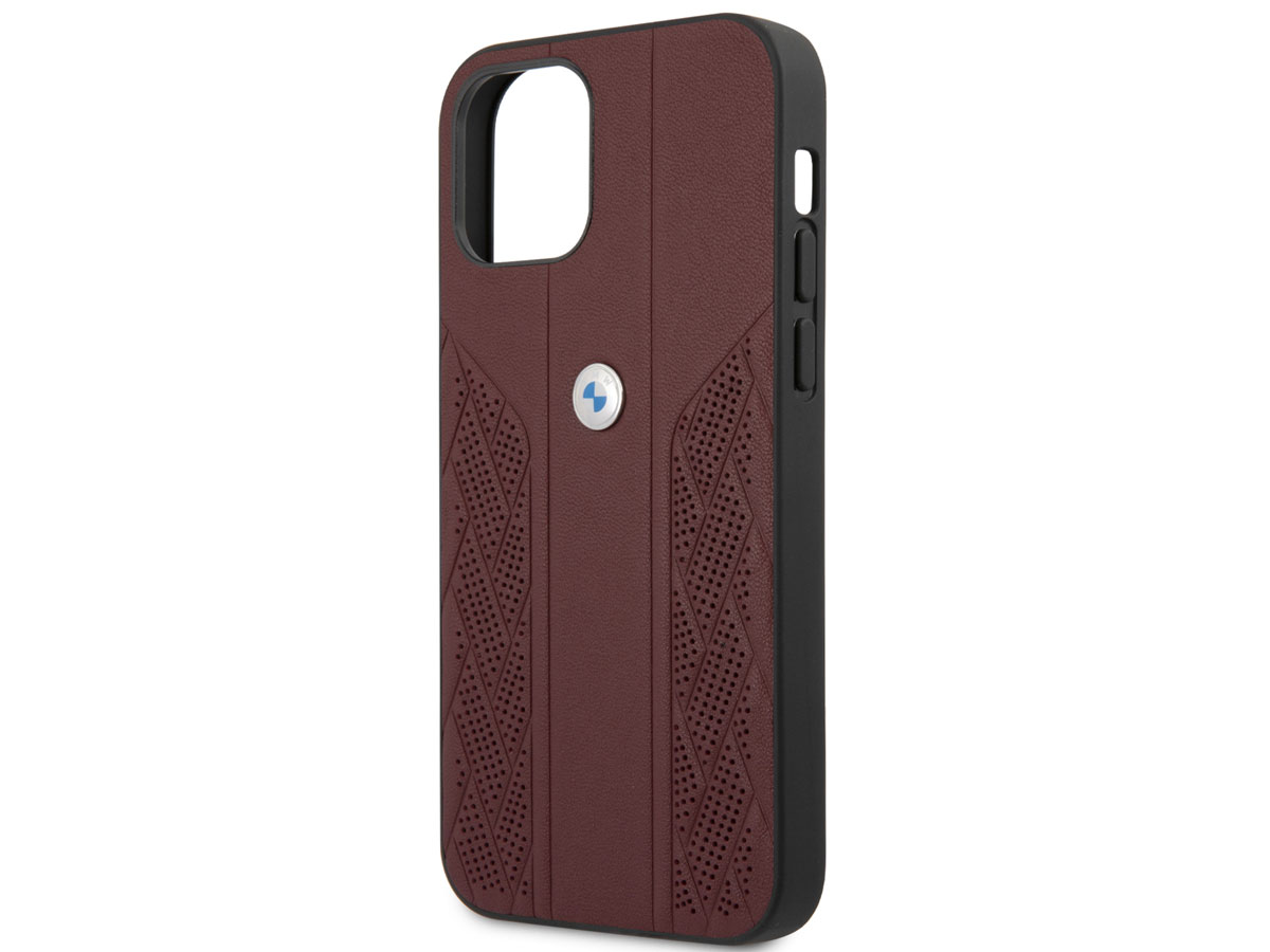 BMW Signature Leather Seat Case Rood - iPhone 12 Pro Max hoesje