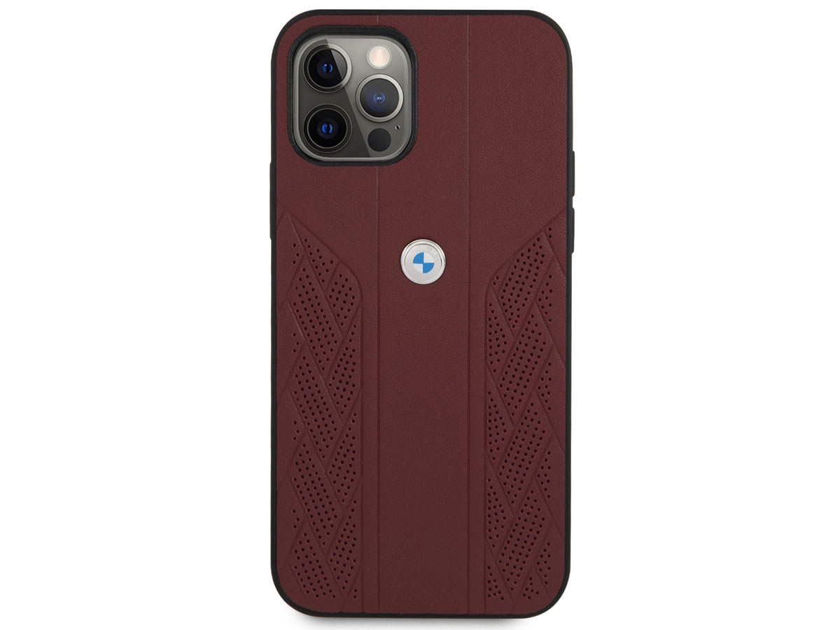 BMW Signature Leather Seat Case Rood - iPhone 12 Pro Max hoesje