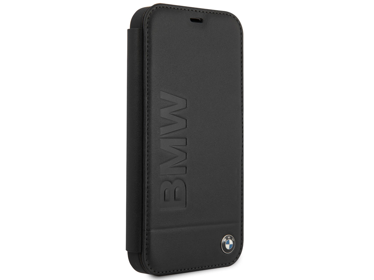 BMW Signature Bookcase Zwart Leer - iPhone 12 Pro Max hoesje