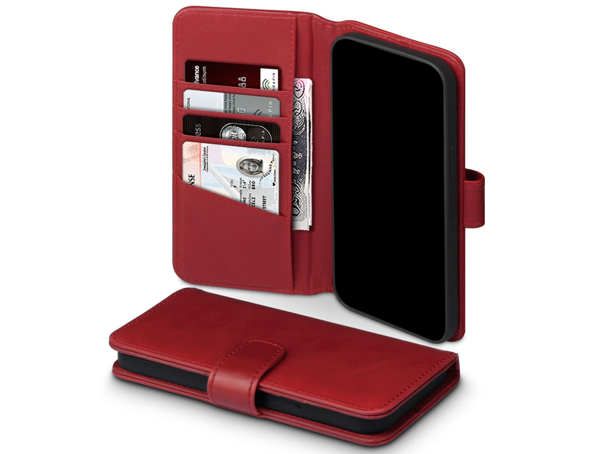 CaseBoutique Leather Wallet Rood Leer - iPhone 12 Pro Max hoesje