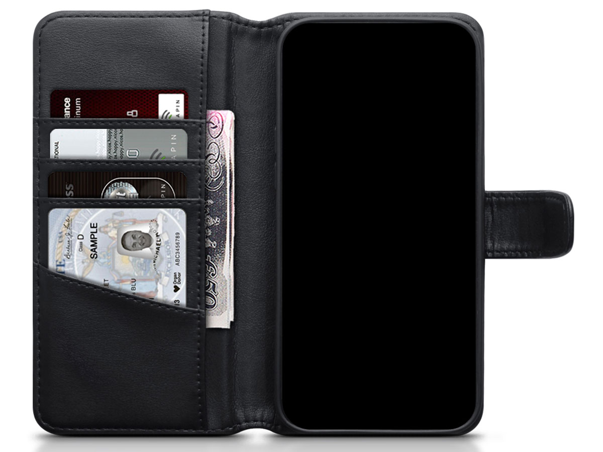 CaseBoutique Leather Wallet Zwart Leer - iPhone 12 Pro Max hoesje