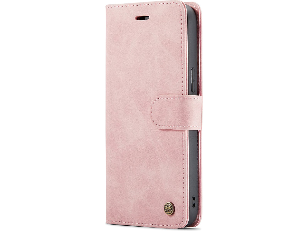 CaseMania 2in1 Magnetic Bookcase Roze - iPhone 12 Pro Max Hoesje