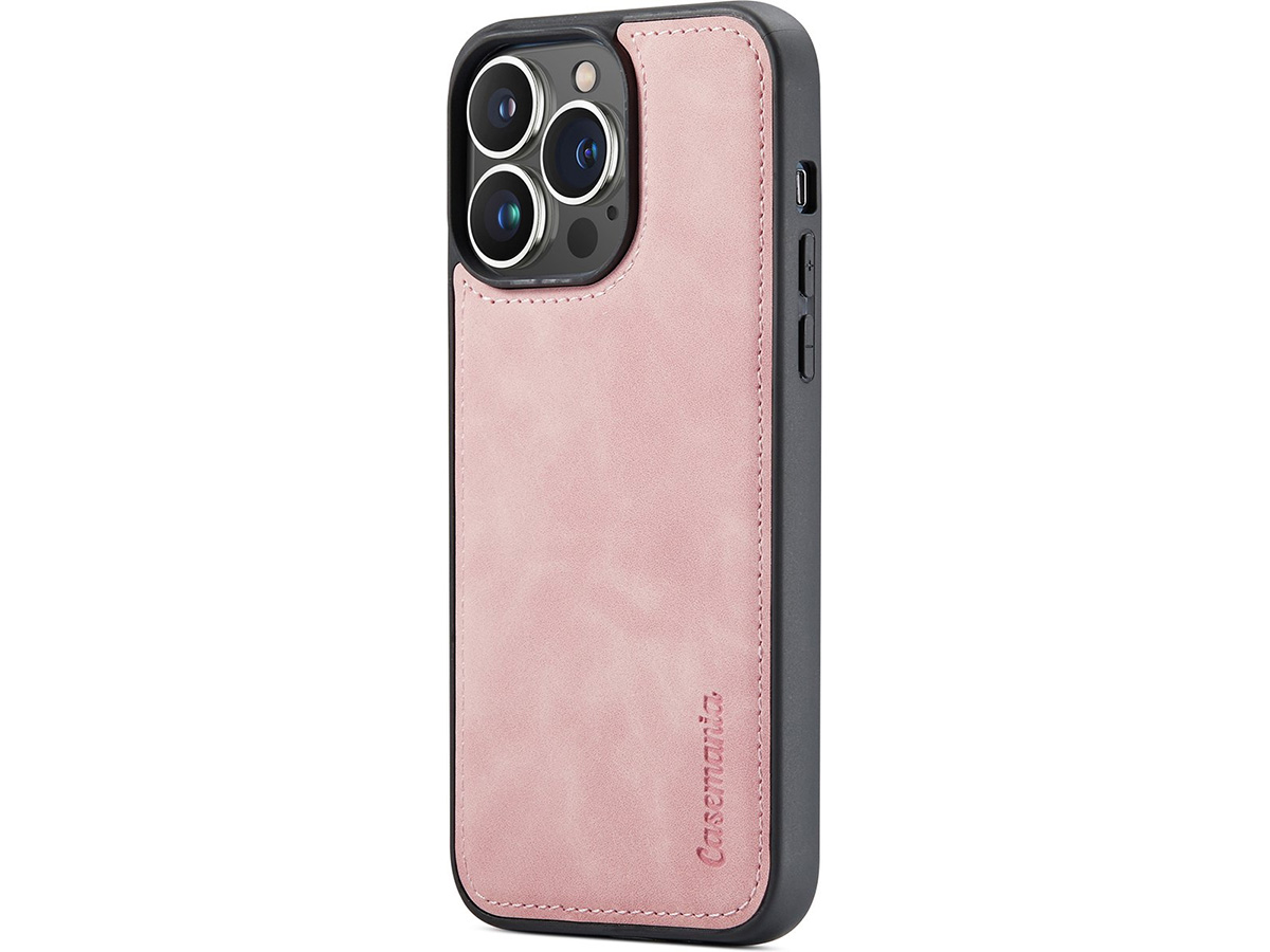 CaseMania 2in1 Magnetic Bookcase Roze - iPhone 12 Pro Max Hoesje
