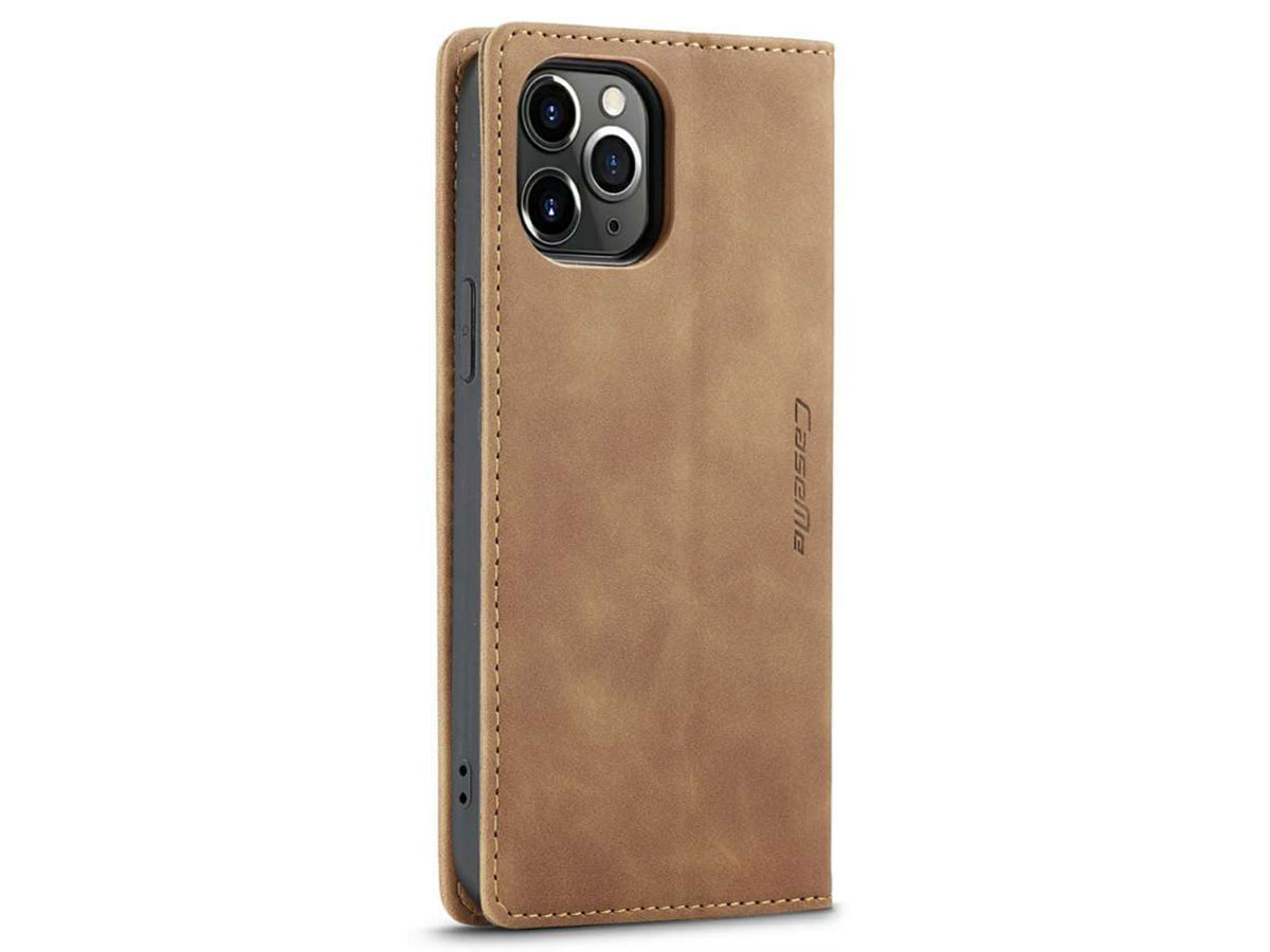 CaseMe Vintage Bookcase Tan - iPhone 12 Pro Max hoesje