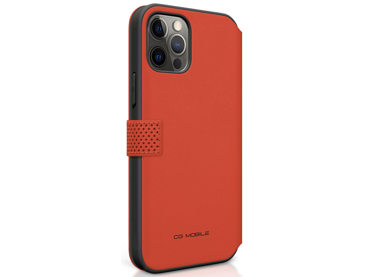 Ferrari On Track Perforated Bookcase Rood - iPhone 12 Pro Max Hoesje